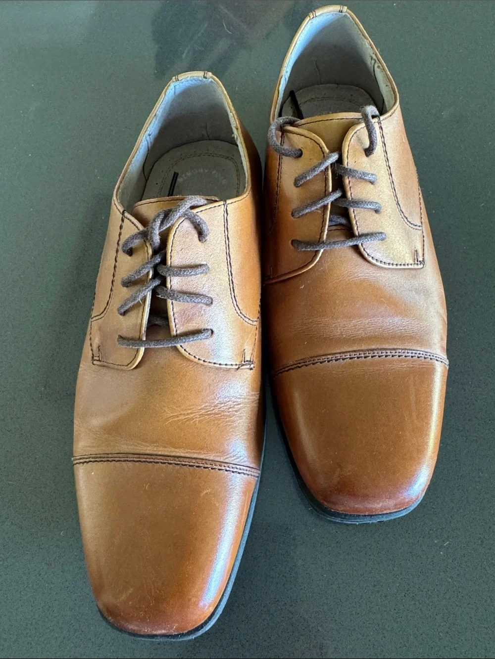 Florsheim Boys' Tan Leather Lace-Up Dress Shoes